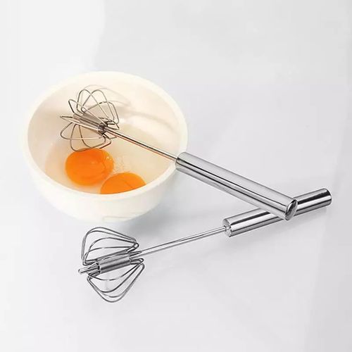 Stainless Steel Manual Whisk And Mixing Kitchen Tool-Silver