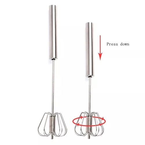 Stainless Steel Manual Whisk And Mixing Kitchen Tool-Silver