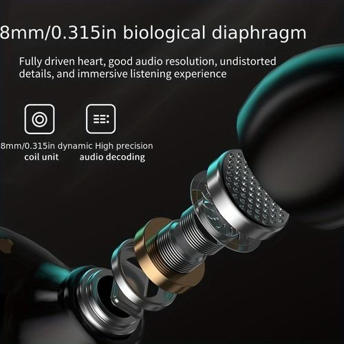 Wireless Headphone 9D Stereo Sports Earbuds LED Microphone