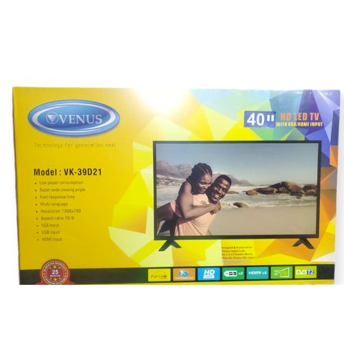 Digital Tv 40 Inch Full Hd Clear Picture Inbuilt Decoder - Black