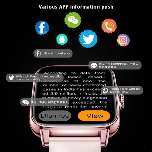 2.09 Smart Watch Full Touch Screen - Sports Pink Purple