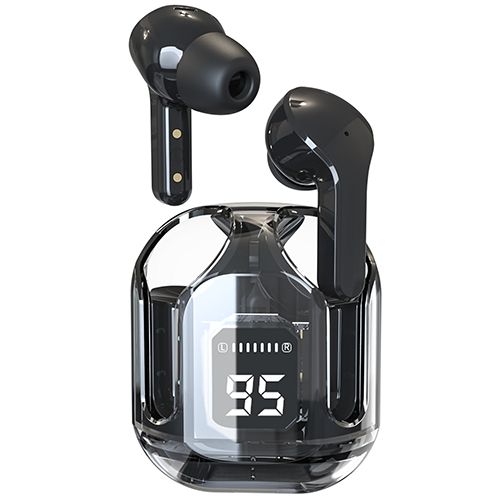 Digital Display 5.3 Bluetooth Headset Stereo Transparent Shell-Black