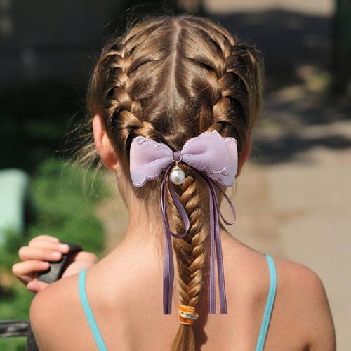 Bow Hair Clip Elegant Cute Long Ribbon Hair Pin For Women