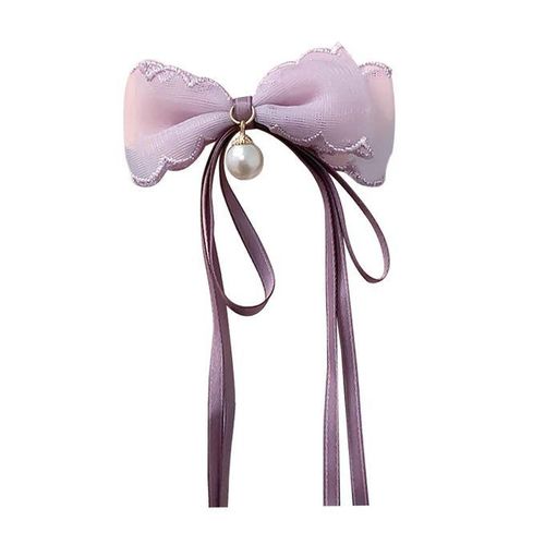 Bow Hair Clip Elegant Cute Long Ribbon Hair Pin For Women