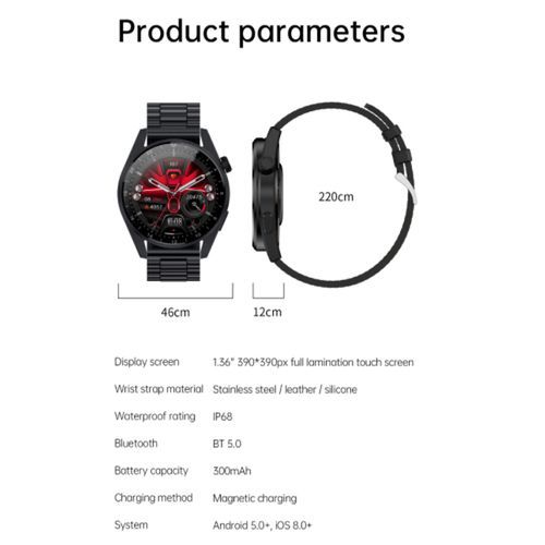 TOUMI HK3 Pro Smart Watch Bluetooth Call IP68 Waterproof Blood Oxygen 390*390 HD