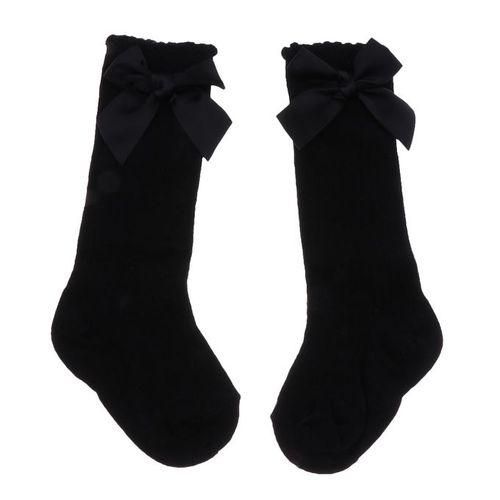 Baby Girls Knee High Socks Bowknot Toddler Babies School Black 24T