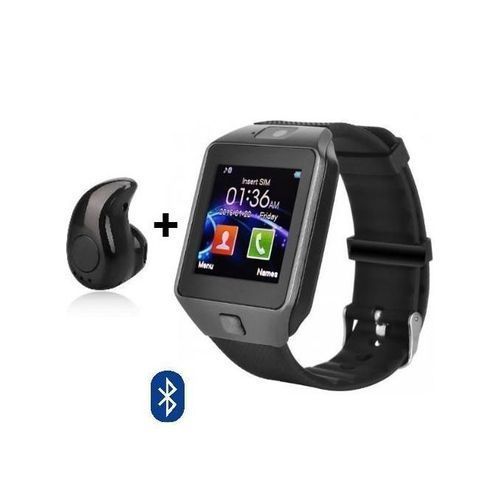 Smart Watch With Mini Buetooth Earpiece,SIM Card Slot  - Black