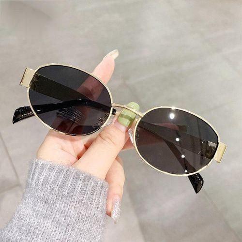 Popular Arc De Triomphe Cat Eye Metal Sunglasses Women's Western Style Sunglasses Internet Celebrity Same Oval Wide Brim Glasses Men's Wholesale