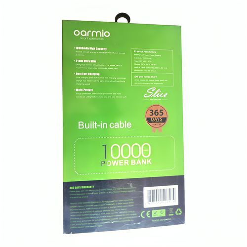 Power Bank 10,000 MAh 4 In 1 With Fast Charge, Smart Protection, Light Weight Power Bank In Black