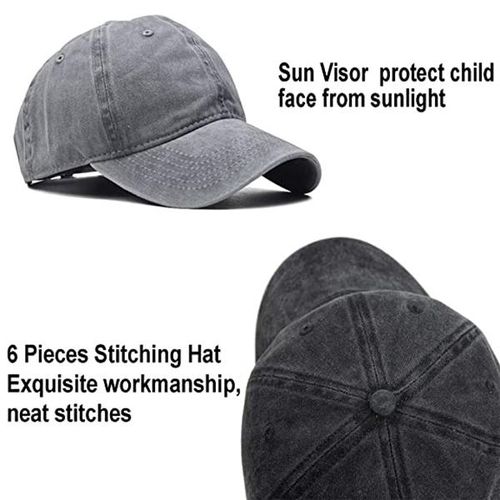 Kids Baseball Hat Washed Style Plain Baseball Cap Curved Brim Sun Caps for Outdoor Baseball Caps NO5233