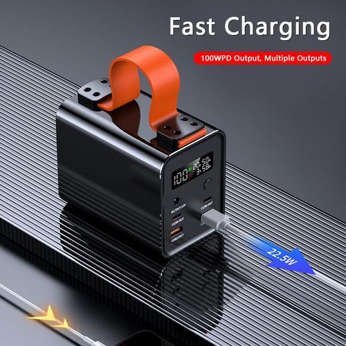 SIMI Powerbank 60000mAh Type C Fast Charging 100W 66W 22.5W-Silver