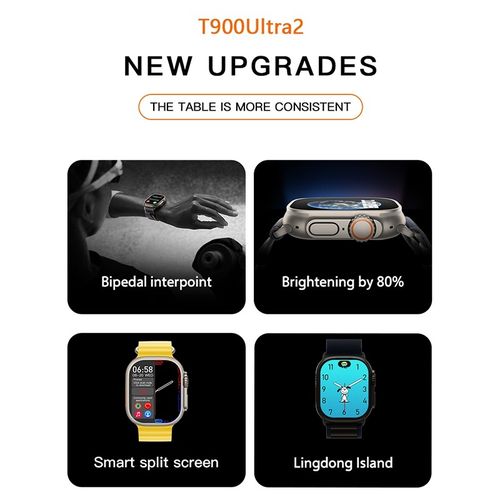 TiLECC T900 Ultra2 Smart Watch 2.19-inch High Bluetooth Call Intelligent IP67 Waterproof-White