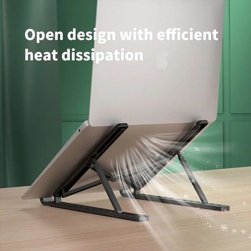 Foldable Portable Laptop Stand With Mobile Phone Stand 3 In 1 Black