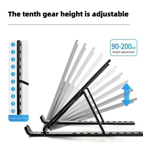 Foldable Portable Laptop Stand With Mobile Phone Stand 3 In 1 Black