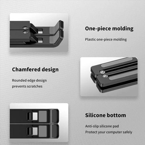 Foldable Portable Laptop Stand With Mobile Phone Stand 3 In 1 Black