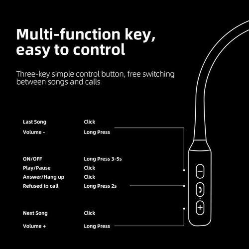 Neck Hanging Headset Wireless Bluetooth Earphone Sports