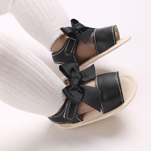 Baby Bow PU Party Sandals Female Baby Soft Sole Comfortable Walking Shoes