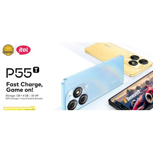 Itel P55T 6.6 4GB RAM 128GB 6000mAh Slick Design - Black /Gold