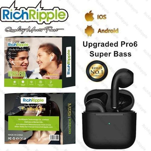 RichRipple Pro6 Bluetooth Headsets Wireless Pods Pro Earpods Earphones