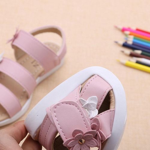 New Summer Beach Baby Girl Flat Sandals Strappy Flowers Kids Toddler Shoes NO5245