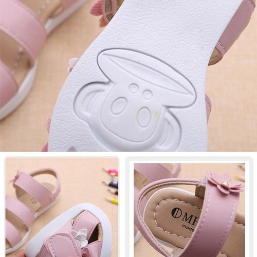 New Summer Beach Baby Girl Flat Sandals Strappy Flowers Kids Toddler Shoes NO5245