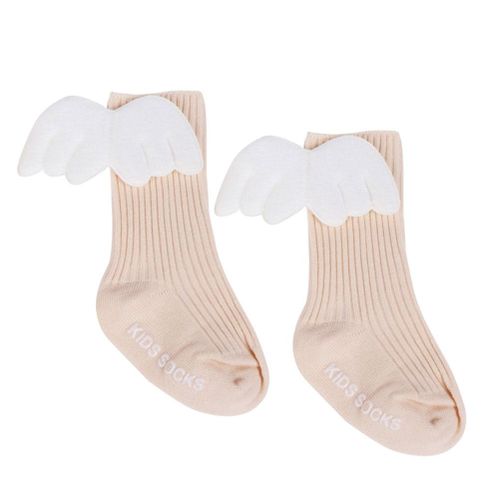 3D Wings Baby Socks Anti Slip High Socks Soft Breathable Floor Sock New,Khaki NO5114