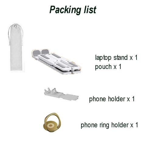 Foldable Portable Laptop Stand With Mobile Phone Stand 3 In 1 White