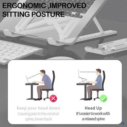 Foldable Portable Laptop Stand With Mobile Phone Stand 3 In 1 White