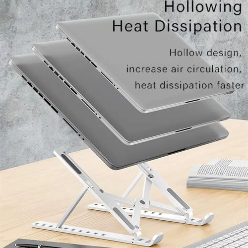 Foldable Portable Laptop Stand With Mobile Phone Stand 3 In 1 White