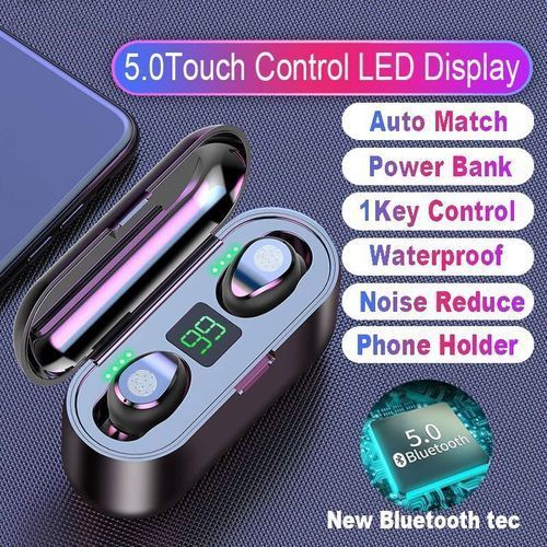 Genera TiLECC F9 Fingerprint Touch Bluetooth Earphone Earbuds 50mAH