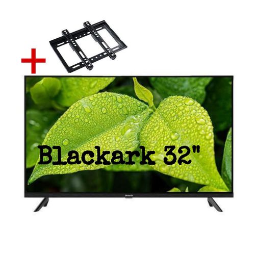 BLACKARK 32 Inch Frameless Inbuilt free channels + Free Wall Bracket LED TV - Black
