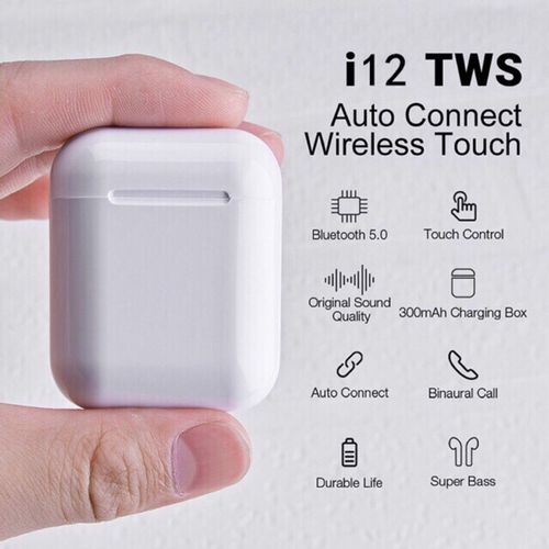 InPods 12 Wireless Bluetooth 5.0 Headphones -White
