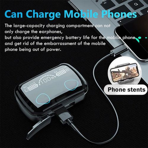 Earbuds Wireless Headsets Bluetooth Earphones Stereo Black