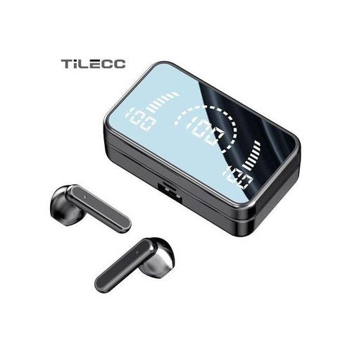 TiLECC Wireless Bluetooth Earphone S20 Touch LED Stereo Audio Black