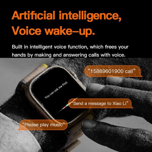 TiLECC T900 Ultra2 Smart Watch 2.19-inch High Bluetooth Call Intelligent IP67 Waterproof-Black
