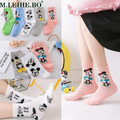 Cotton 10 Mickey Socks Pieces = Minnie Pairs 5 Mouse Women