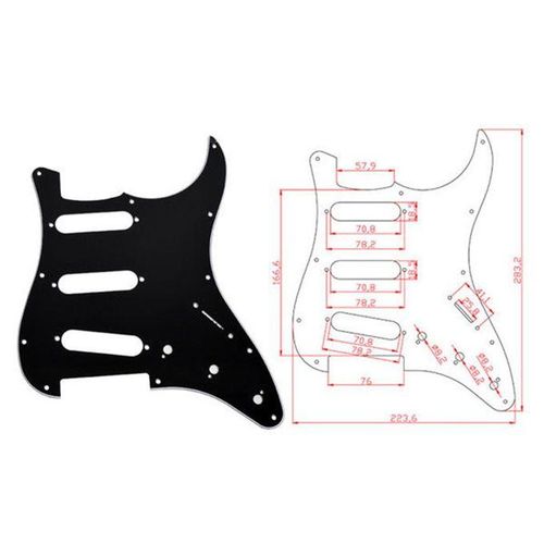 MT ST Electric Guitar Pickguard Scratch Plate For Fender Strat Stratocaster-black
