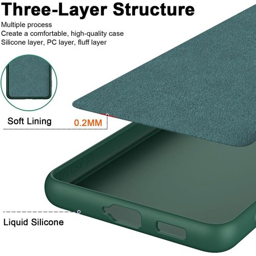 Samsung Galaxy A05, A05s Case, Ultra Slim Shockproof Protective Liquid Silicone Phone Case With Soft Anti-Scratch Microfiber Lining Cover-Green
