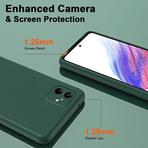 Samsung Galaxy A05, A05s Case, Ultra Slim Shockproof Protective Liquid Silicone Phone Case With Soft Anti-Scratch Microfiber Lining Cover-Green