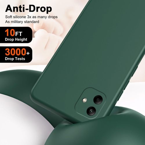 Samsung Galaxy A05, A05s Case, Ultra Slim Shockproof Protective Liquid Silicone Phone Case With Soft Anti-Scratch Microfiber Lining Cover-Green