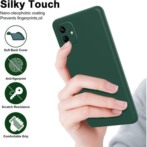 Samsung Galaxy A05, A05s Case, Ultra Slim Shockproof Protective Liquid Silicone Phone Case With Soft Anti-Scratch Microfiber Lining Cover-Green