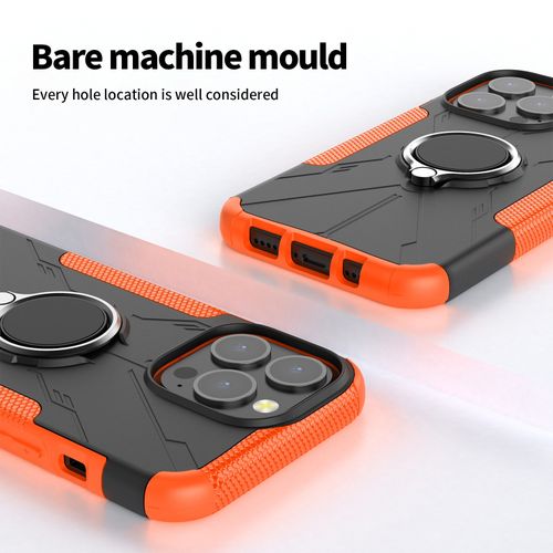Phone Case Armor Bear Shockproof PC + TPU Protective With Ring Holder For IPhone 13-Green