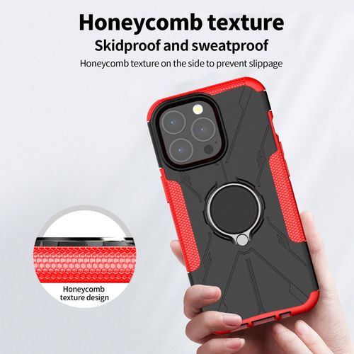 Phone Case Armor Bear Shockproof PC + TPU Protective With Ring Holder For IPhone 13-Green