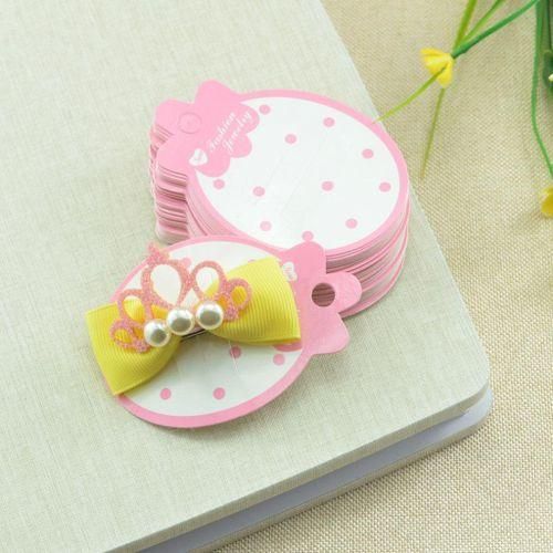 50pcs Kids Hair Clip Card Paper Display Cards Blank Hairpin Packaging