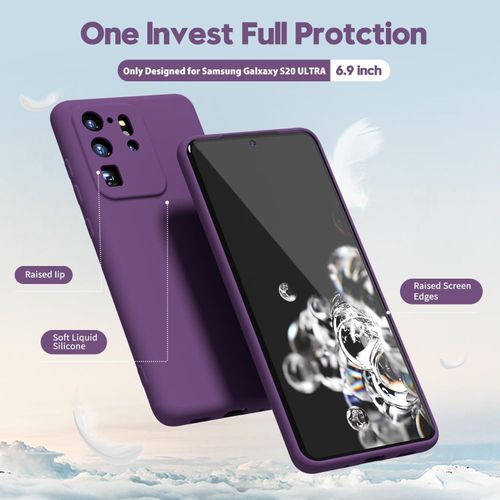 Samsung Galaxy S20 Fe, S20, S20 Plus, S20 Ultra  Protective Liquid SIlicone Cover- Purple