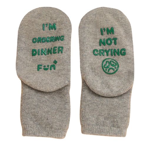 2021 Baby Girls Boys Plush Children Socks Solid Color Socks With English Letters,Gray,Free Size NO5111