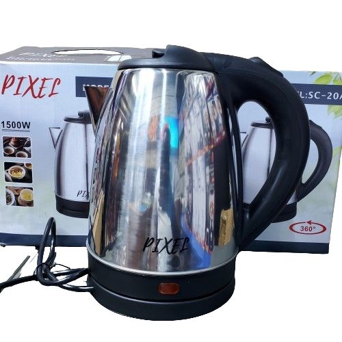Pixel Electric Kettle 2L- 1500W- SC-20A- Stainless Steel- Silver
