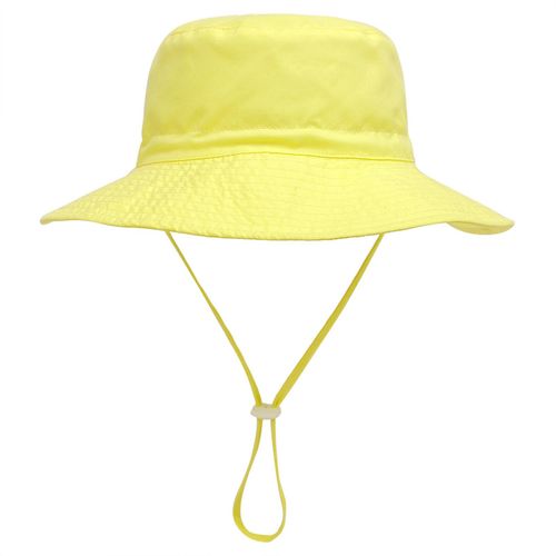 Kid's Wide Brim Sun Hat UV Protection Boys Sun Hat Girls Beach Cap Hat for Children 0-8 Months,Yellow,XS NO5112
