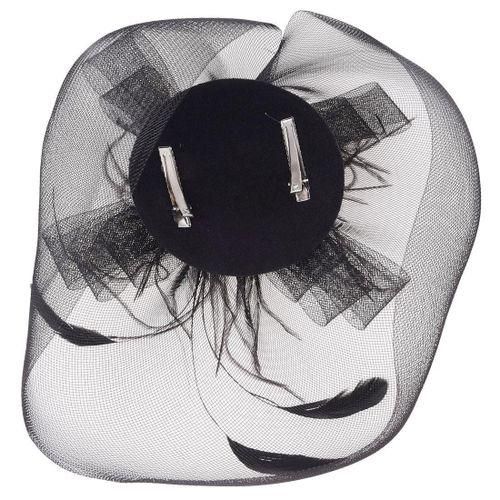 Black Veil Hair Clip Mini Top Hat Cosplay