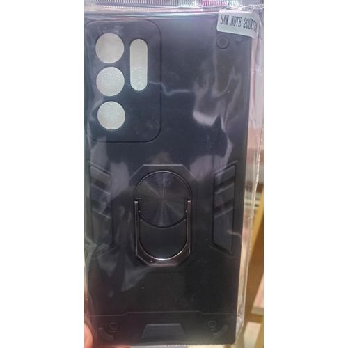 Samsung Galaxy Note 10, Note 10 Plus, Note 20, Note 20 Plus Ultra Military-Grade Case With Metal Ring Holder Stand - Black